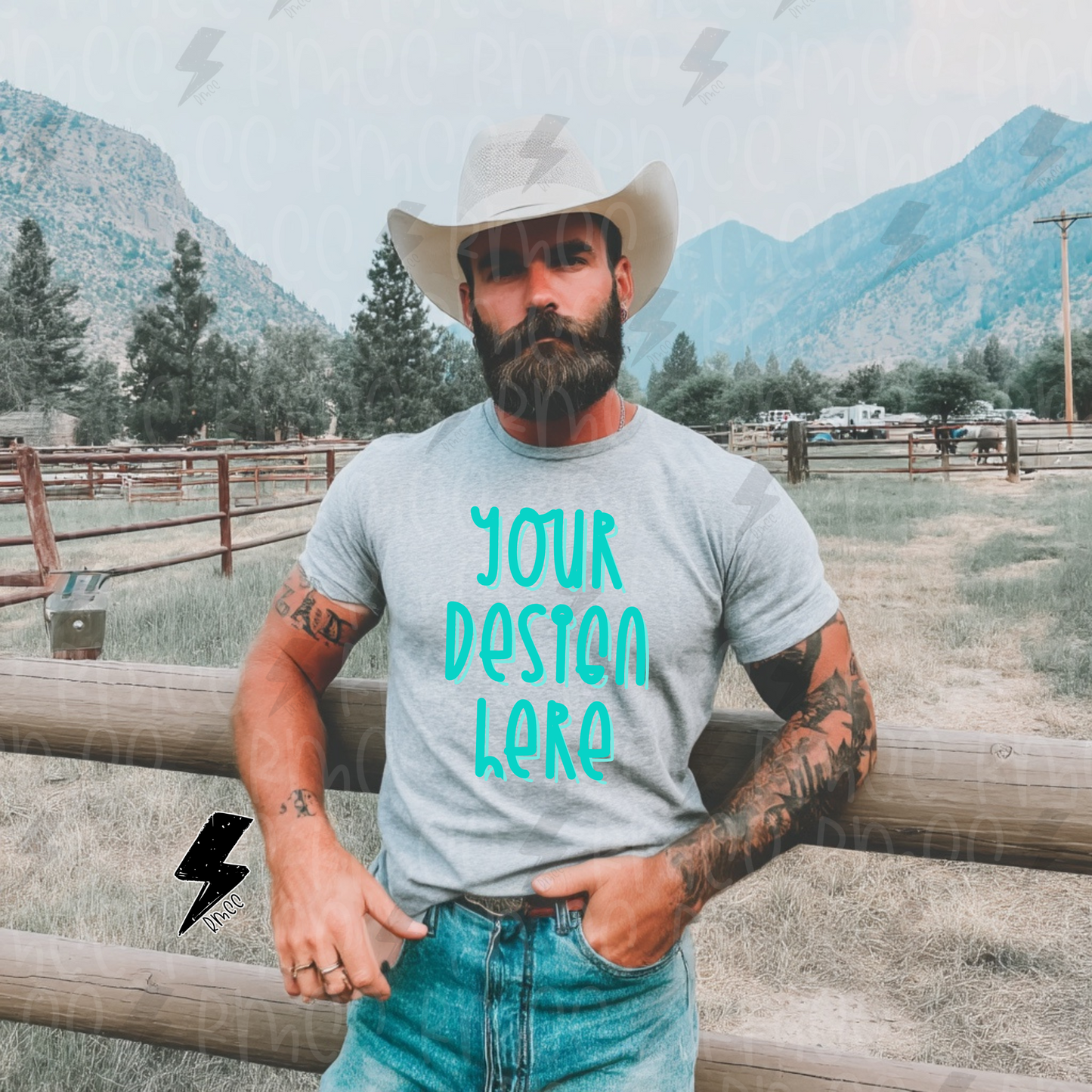 Mock Up | Gray T-shirt | Mens