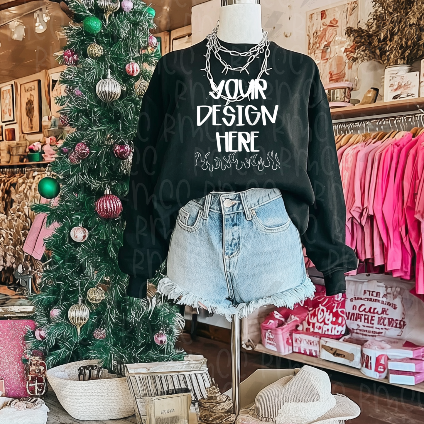 Mock Up | Black Sweatshirt | Christmas