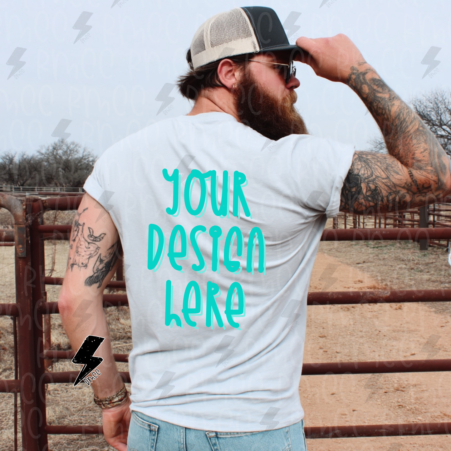 Mock Up | White T-shirt | Mens | Back