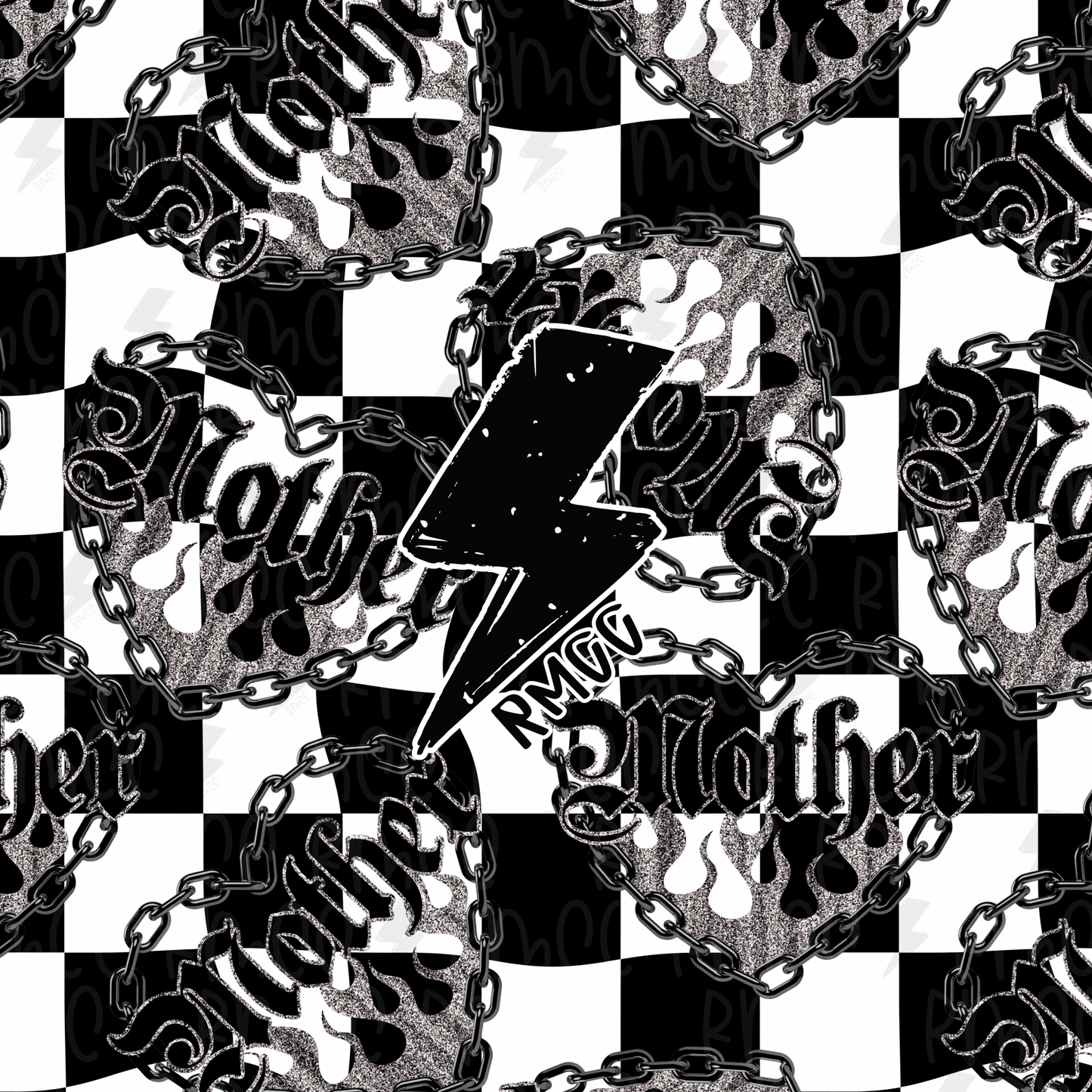 Checkered Mother | Seamless PNG