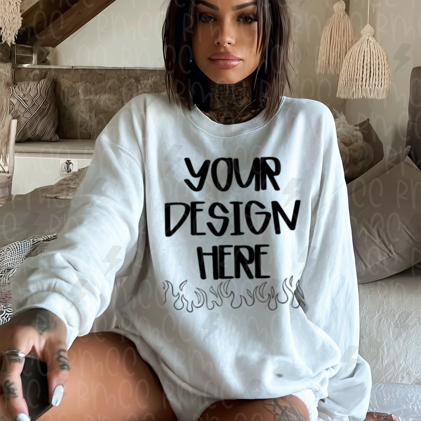 Mock Up | White Sweatshirt