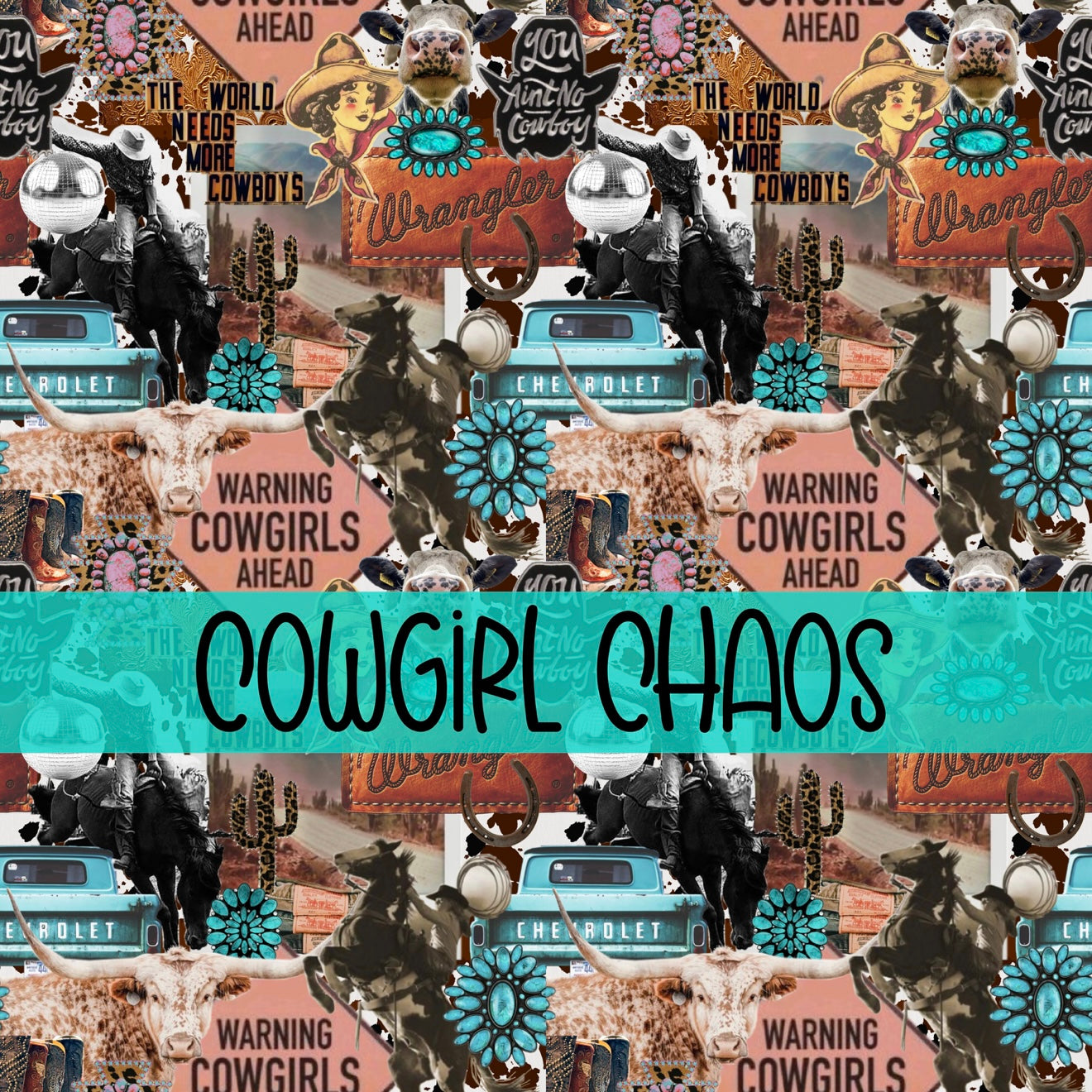Cowgirl Chaos | Seamless PNG