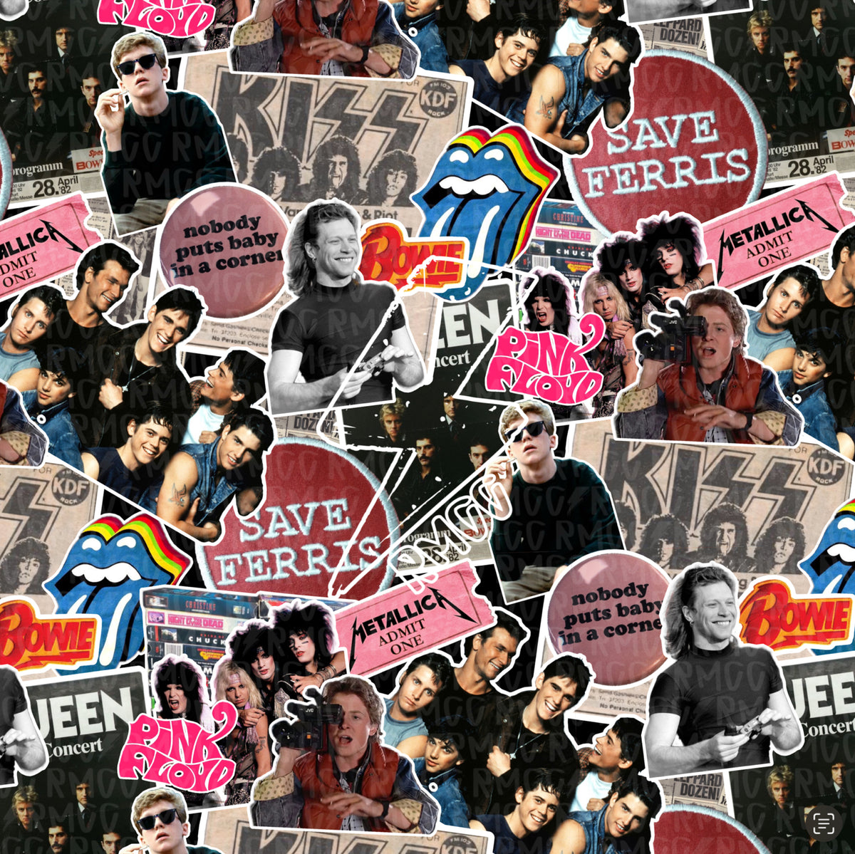 80s collage| Seamless PNG