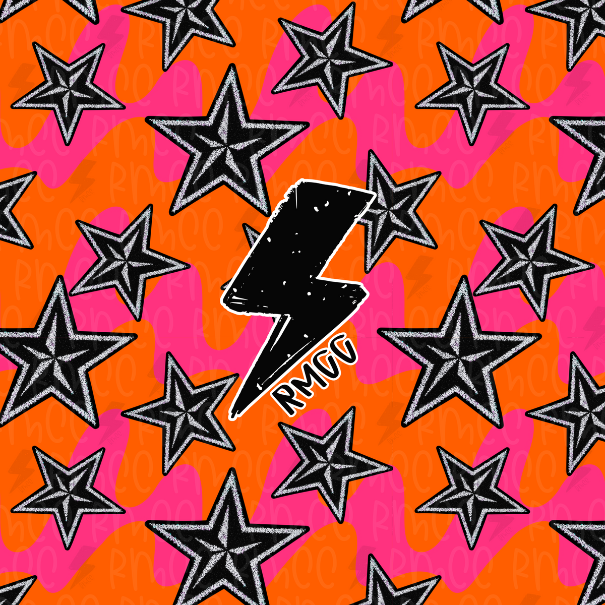 Neon stars waves | Seamless PNG