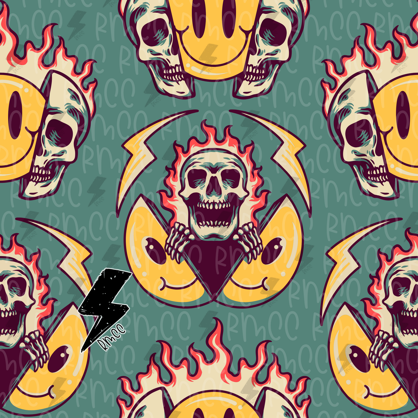 Skullin & Smilin | Seamless PNG