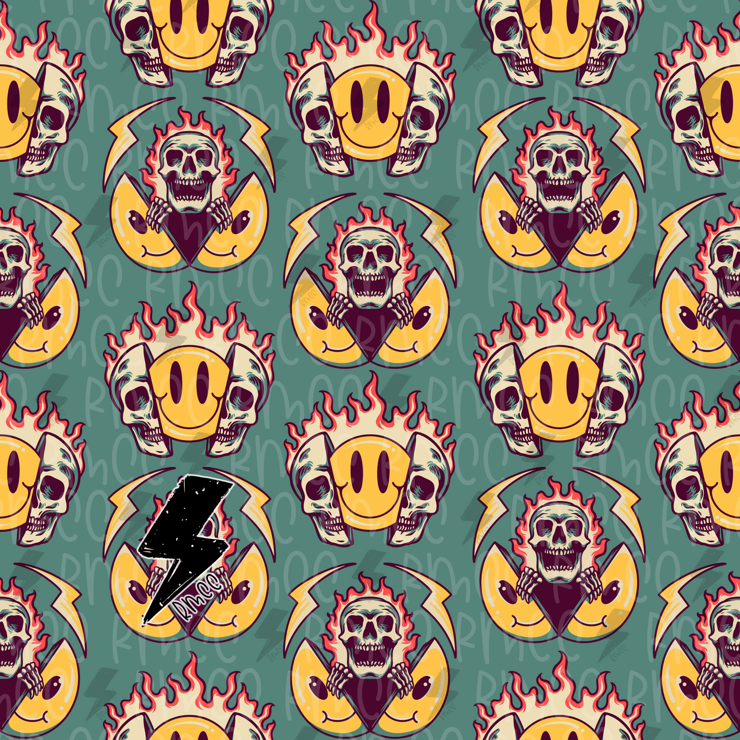 Skullin & Smilin | Seamless PNG