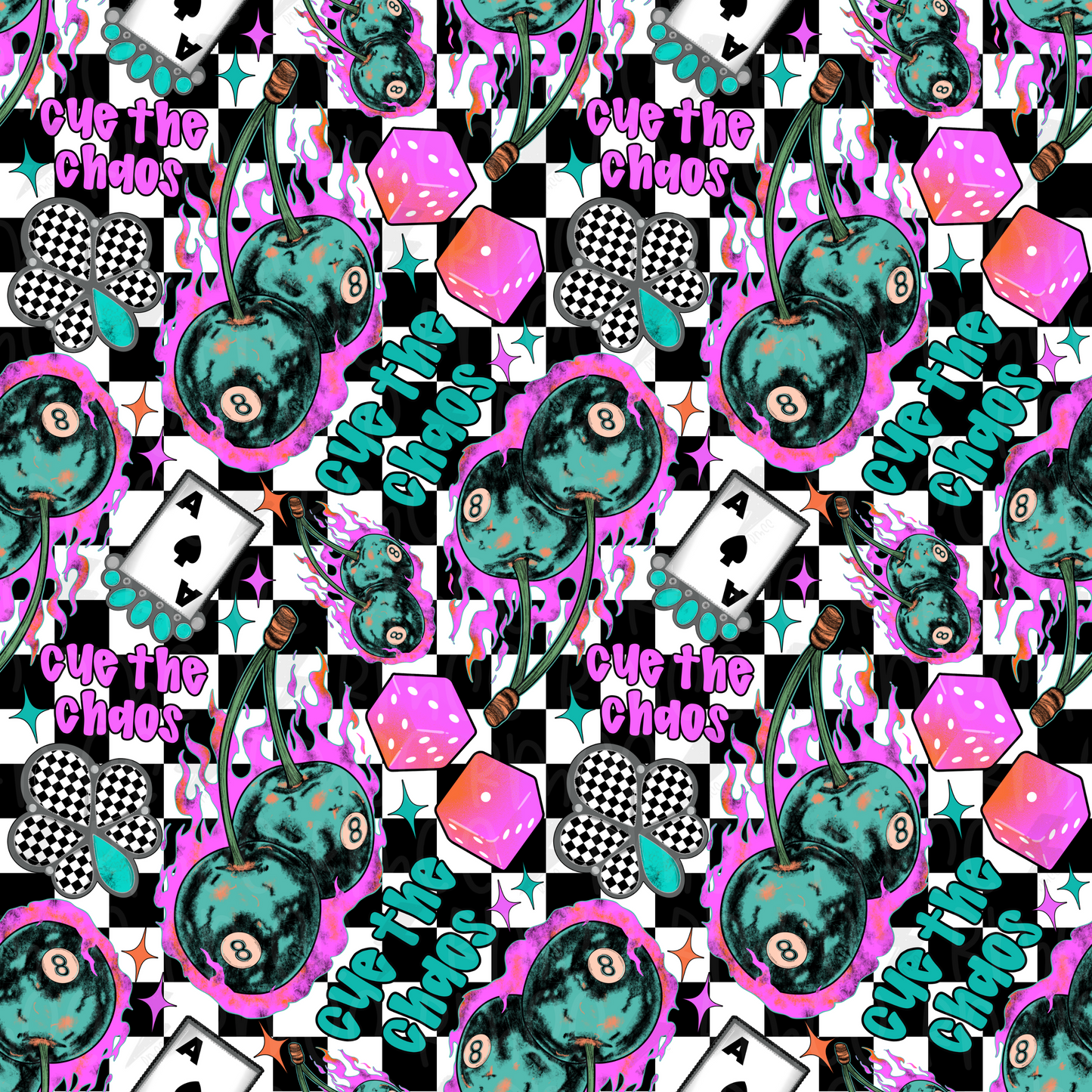Cue the Chaos | Seamless PNG