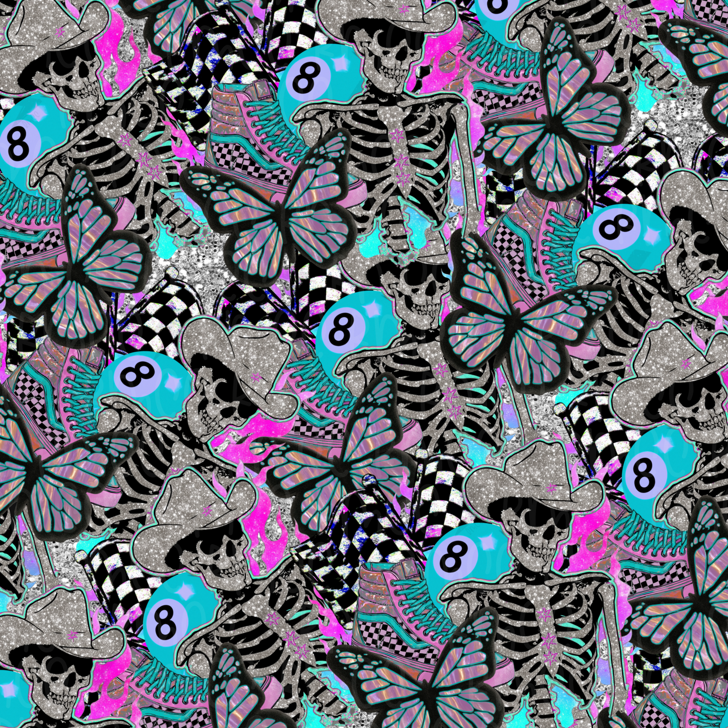 Skelly Collage | Seamless PNG