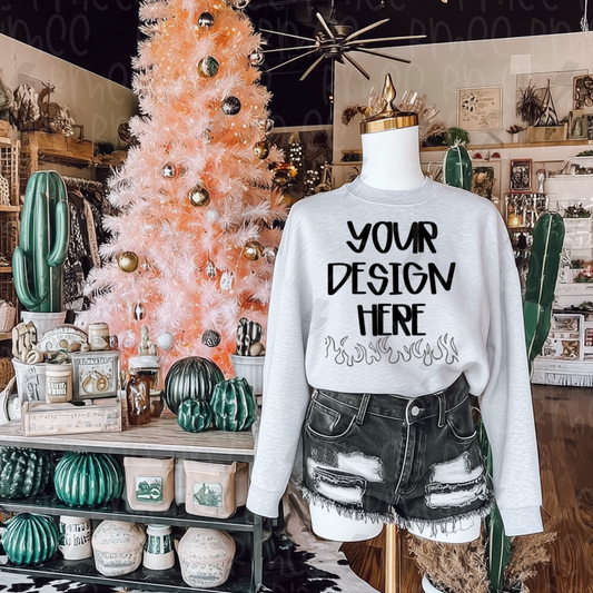 Mock Up | Gray Sweatshirt | Christmas