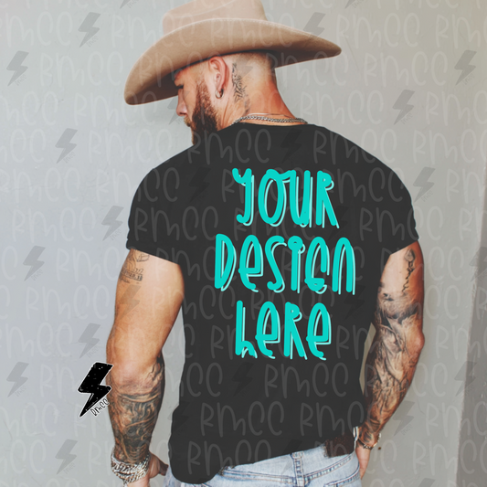 Mock Up | Black T-shirt | Mens | Back