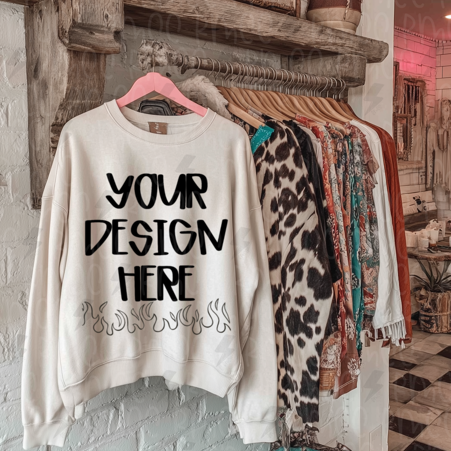 Mock Up | White Sweatshirt