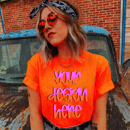 Mock Up | neon orange T-shirt