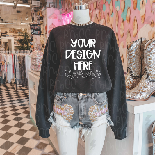 Mock Up | Black Sweatshirt