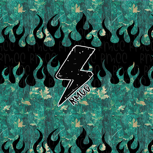 Camo + Flame 2  | Seamless PNG