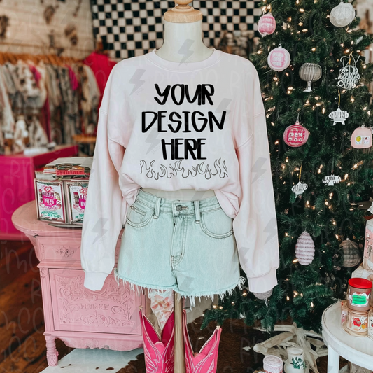 Mock Up | Light Pink Sweatshirt | Christmas
