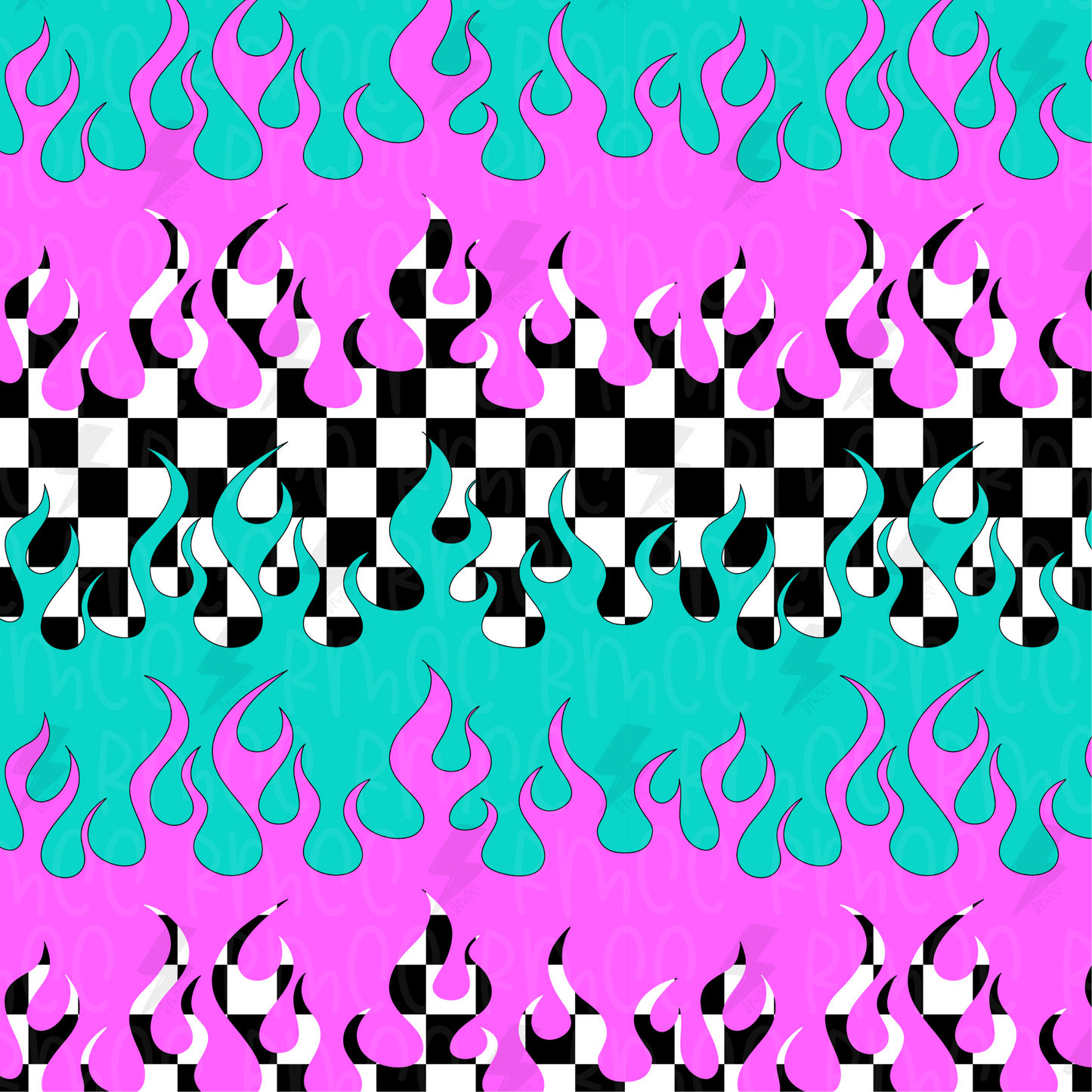 Checkered flame | Seamless PNG