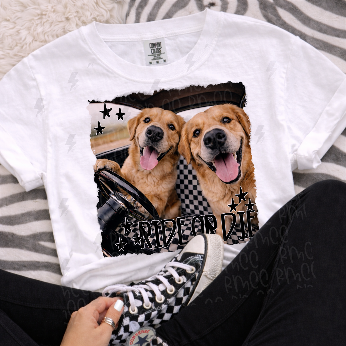 ride or die golden retriever | PNG