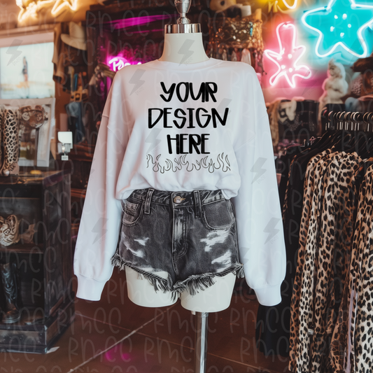 Mock Up | White Sweatshirt