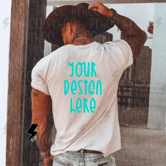 Mock Up | Mens| White T-shirt | Back