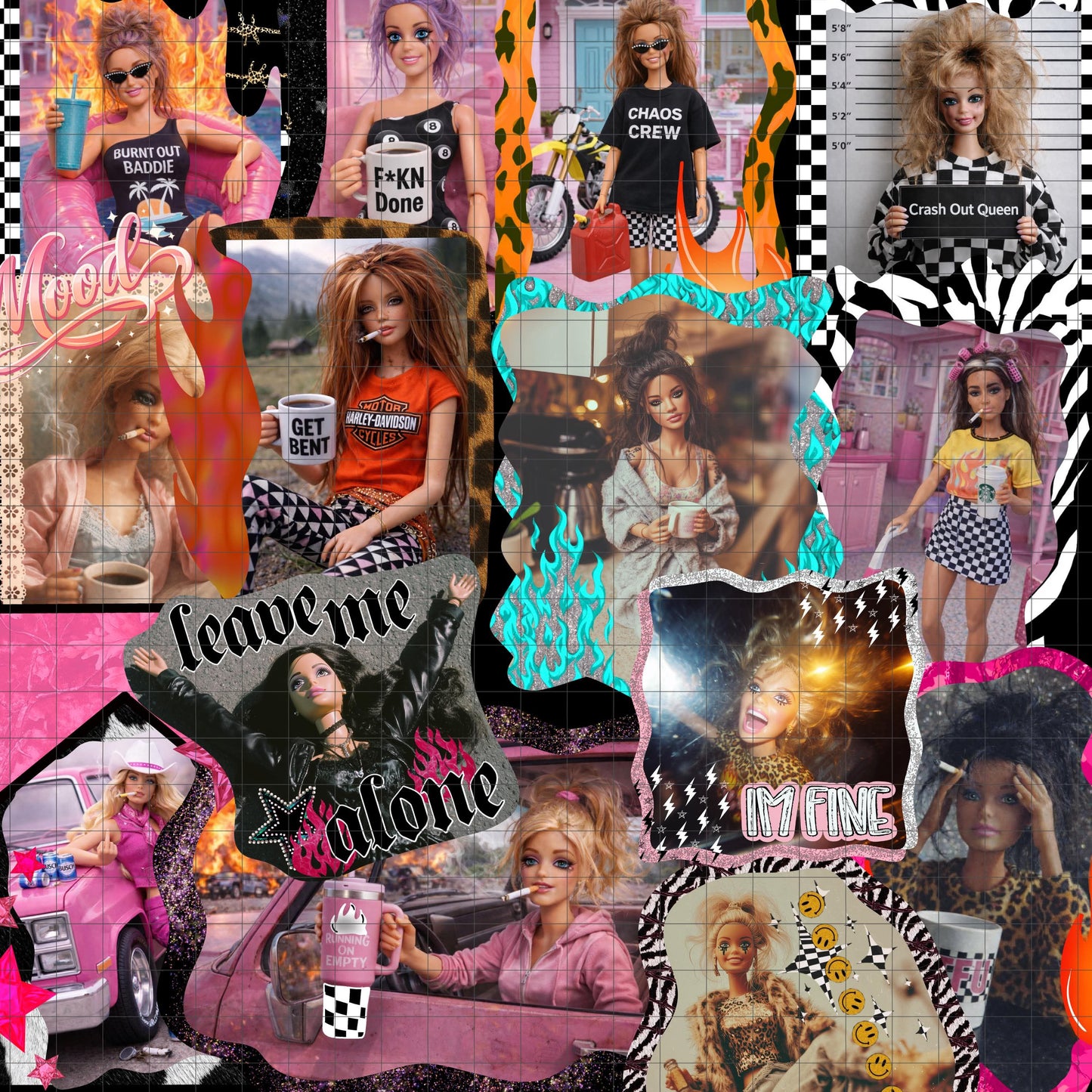 NO CODES! Whole Bundle | Burn Out Barbie | LJD x RMCC x SLS Collab | SEAMLESS | PNG