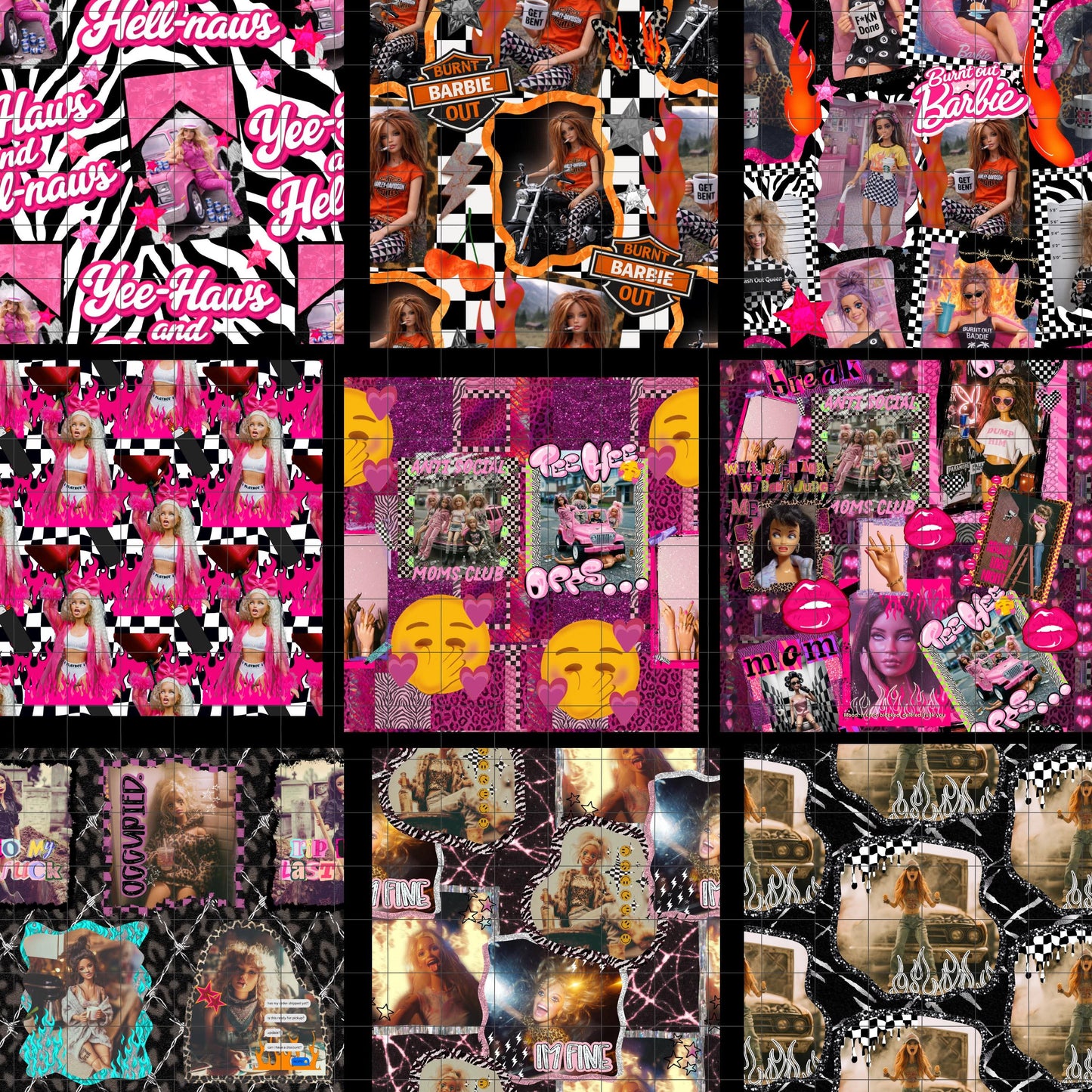 NO CODES! Whole Bundle | Burn Out Barbie | LJD x RMCC x SLS Collab | SEAMLESS | PNG