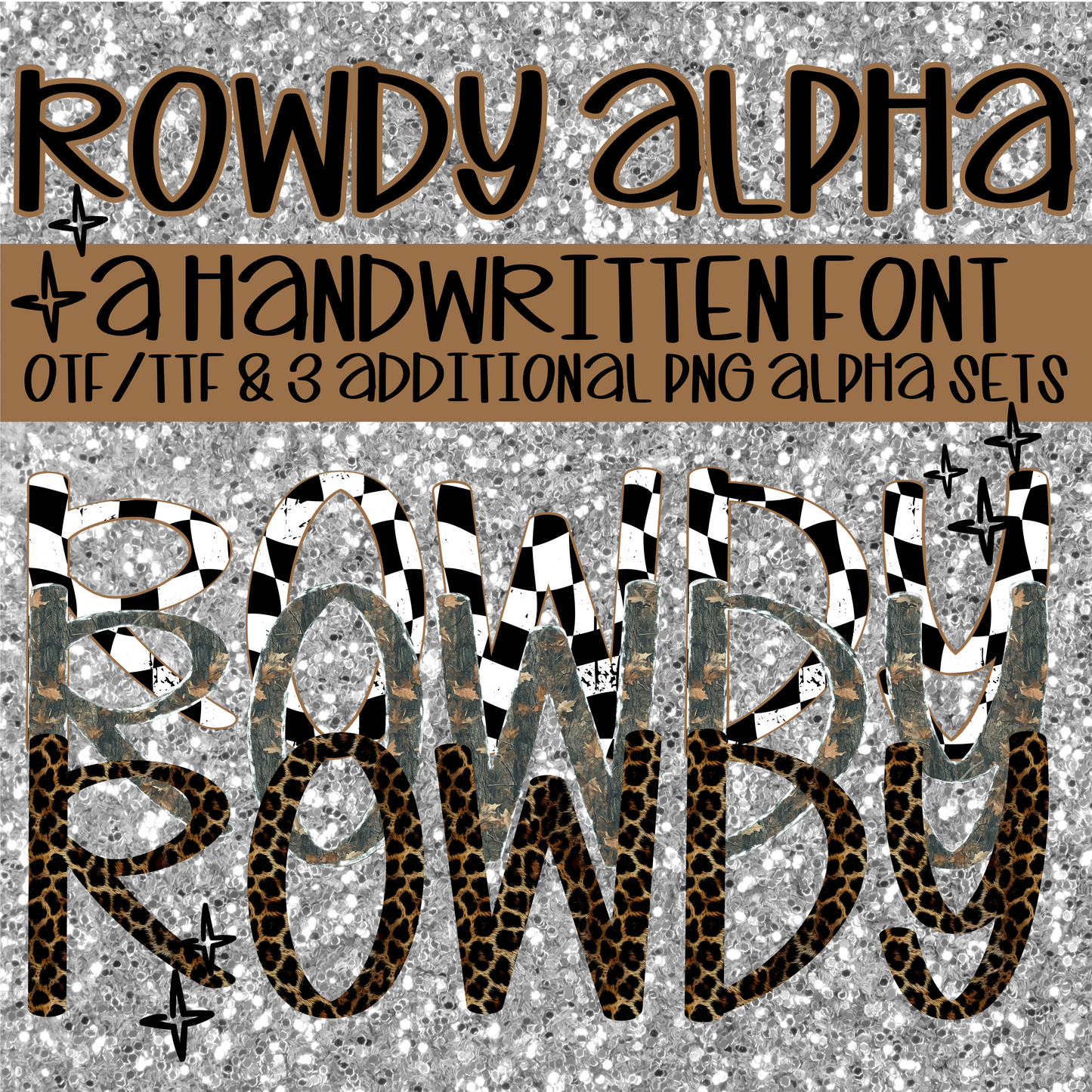 ROWDY font | PNG | Alpha