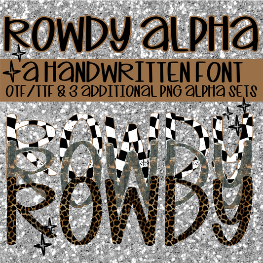 ROWDY font | PNG | Alpha