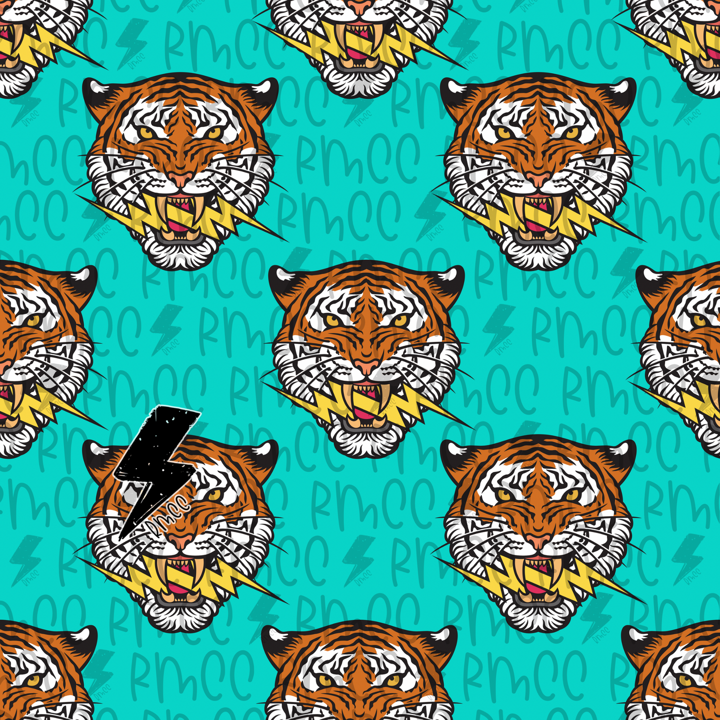 Tiger Turquoise | Seamless PNG