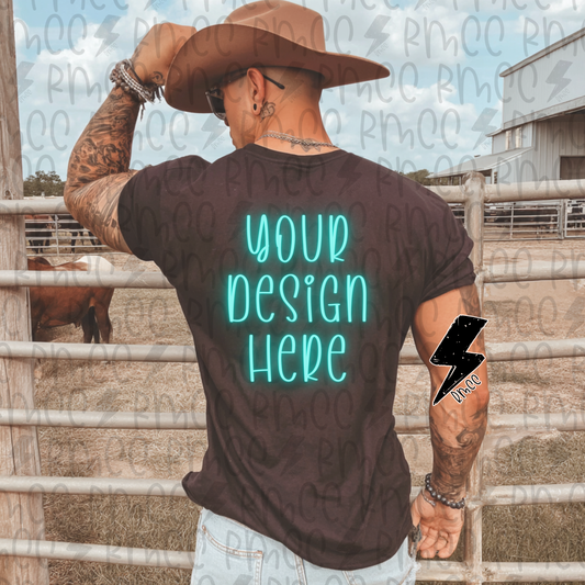 Mock Up | Black T-shirt | Men’s | Back
