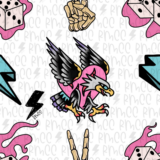 Dead Cute & Dangerous White | Seamless PNG