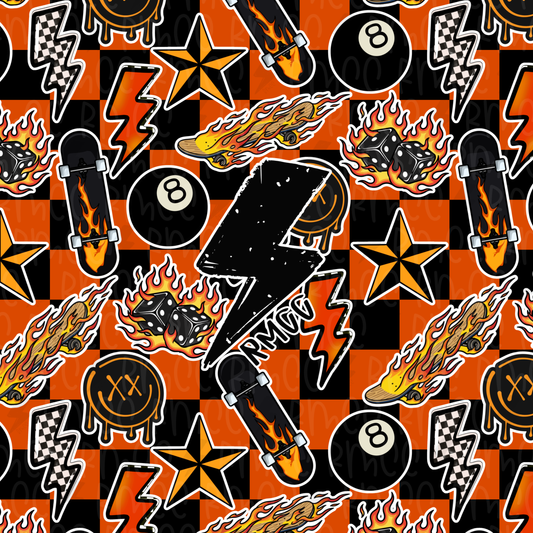 Skate flame - 7 colorways | Seamless PNG