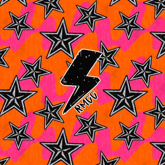 Neon stars waves | Seamless PNG