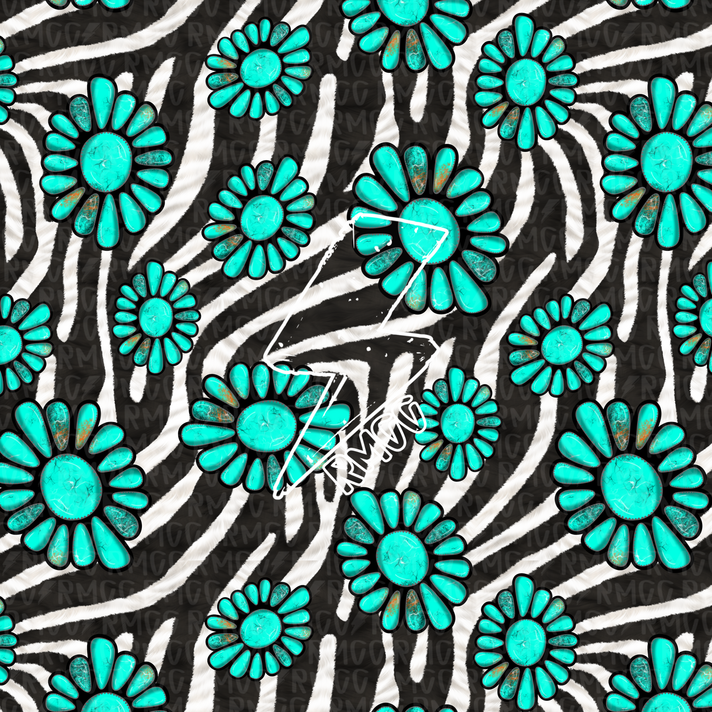 Turquoise concho 3 versions | Seamless PNG