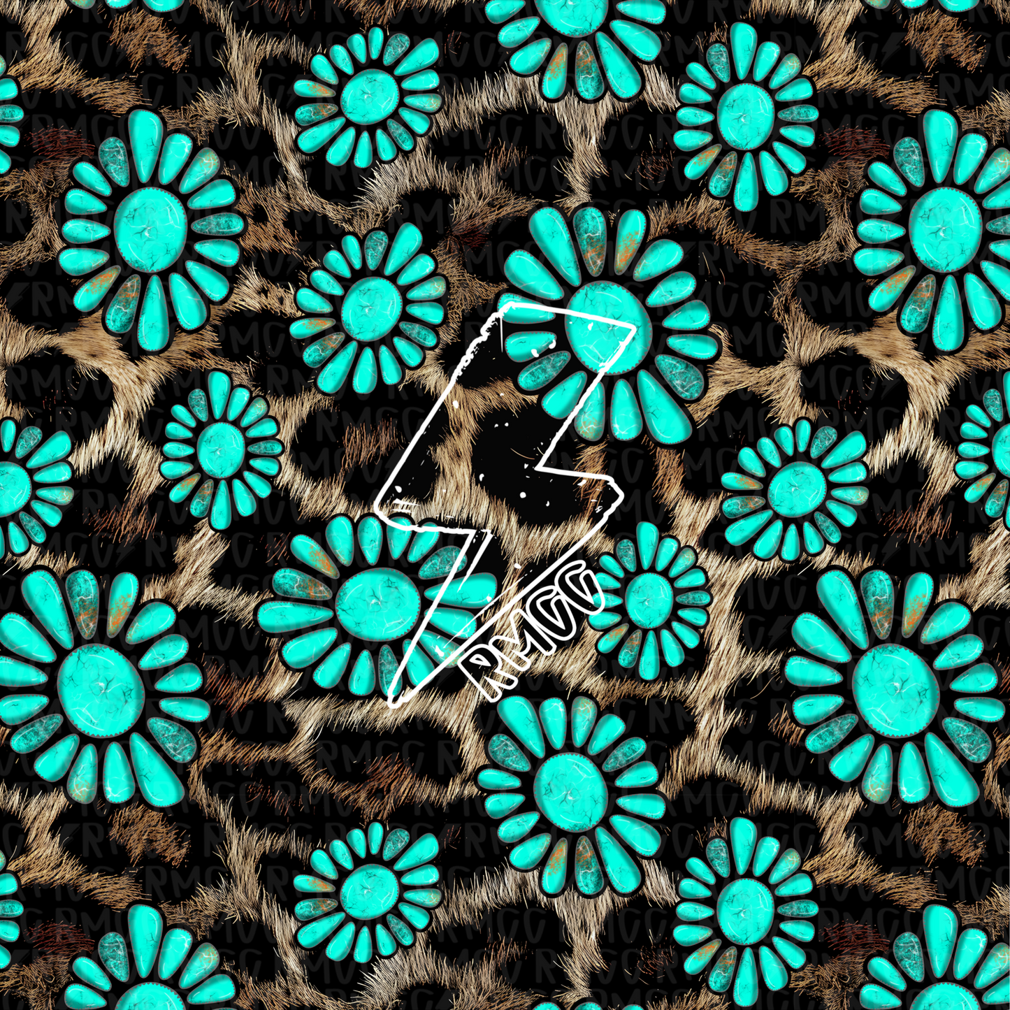 Turquoise concho 3 versions | Seamless PNG