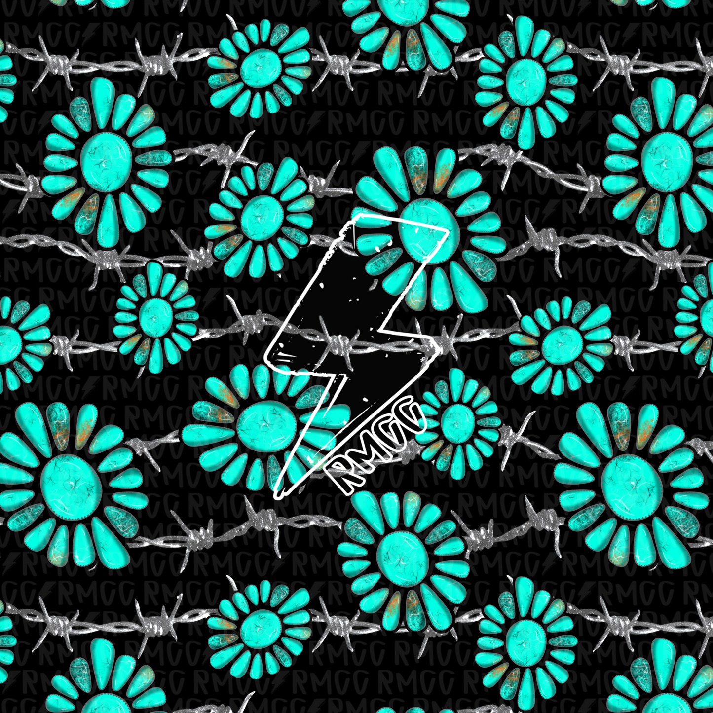 Turquoise concho 3 versions | Seamless PNG