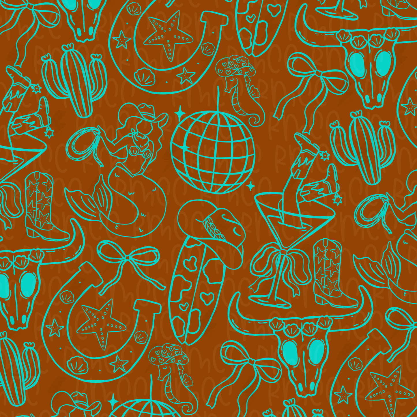 Coastal Cowgirl | Seamless PNG