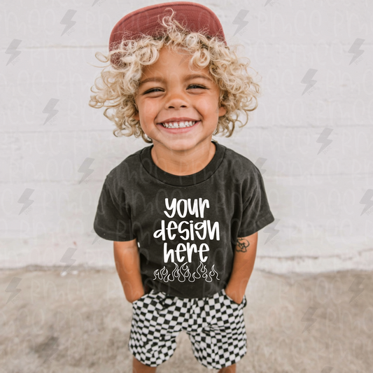 Mock Up | Black T-shirt | Kids | Rad Little Dude