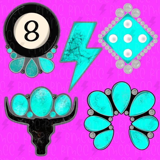 Turquoise Bundle | Clip Art | PNG