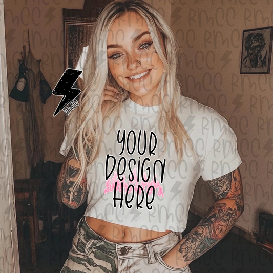 Mock Up | White T-shirt | Cropped