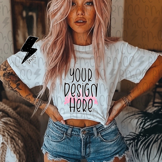 Mock Up | White T-shirt | Cropped