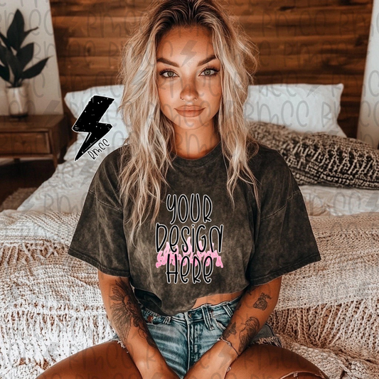 Mock Up | Pepper T-shirt | Cropped | Acid Wash