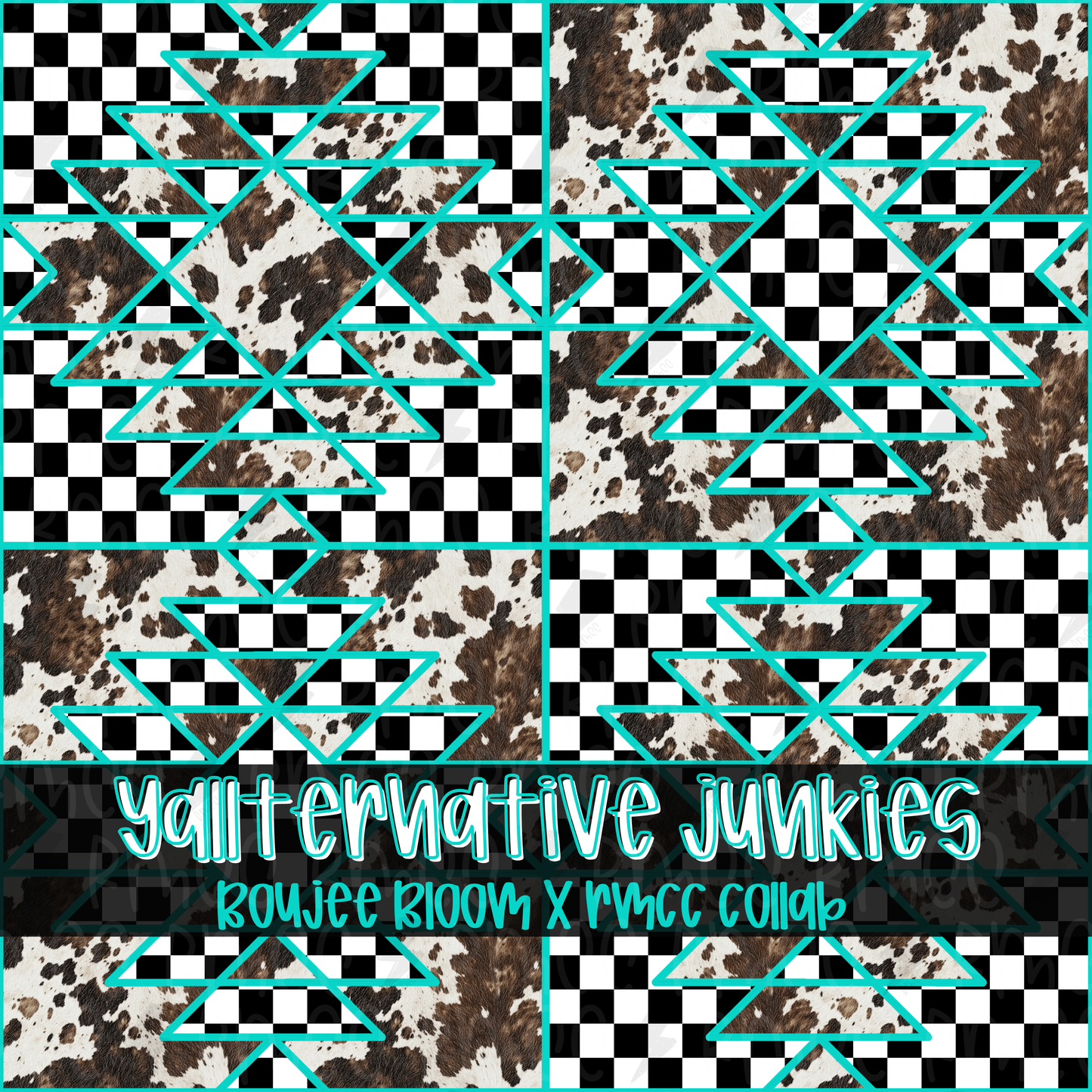 Checkered desperado | Yallternative Junkies | Seamless PNG