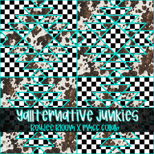 Checkered desperado | Yallternative Junkies | Seamless PNG
