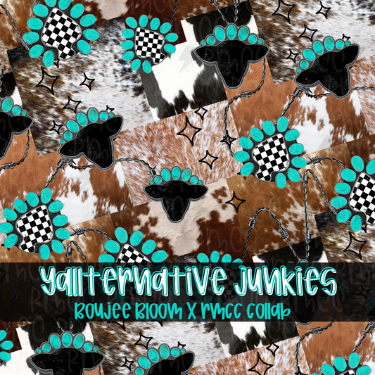 Cowhide Chaos | Yallternative Junkies | Seamless PNG